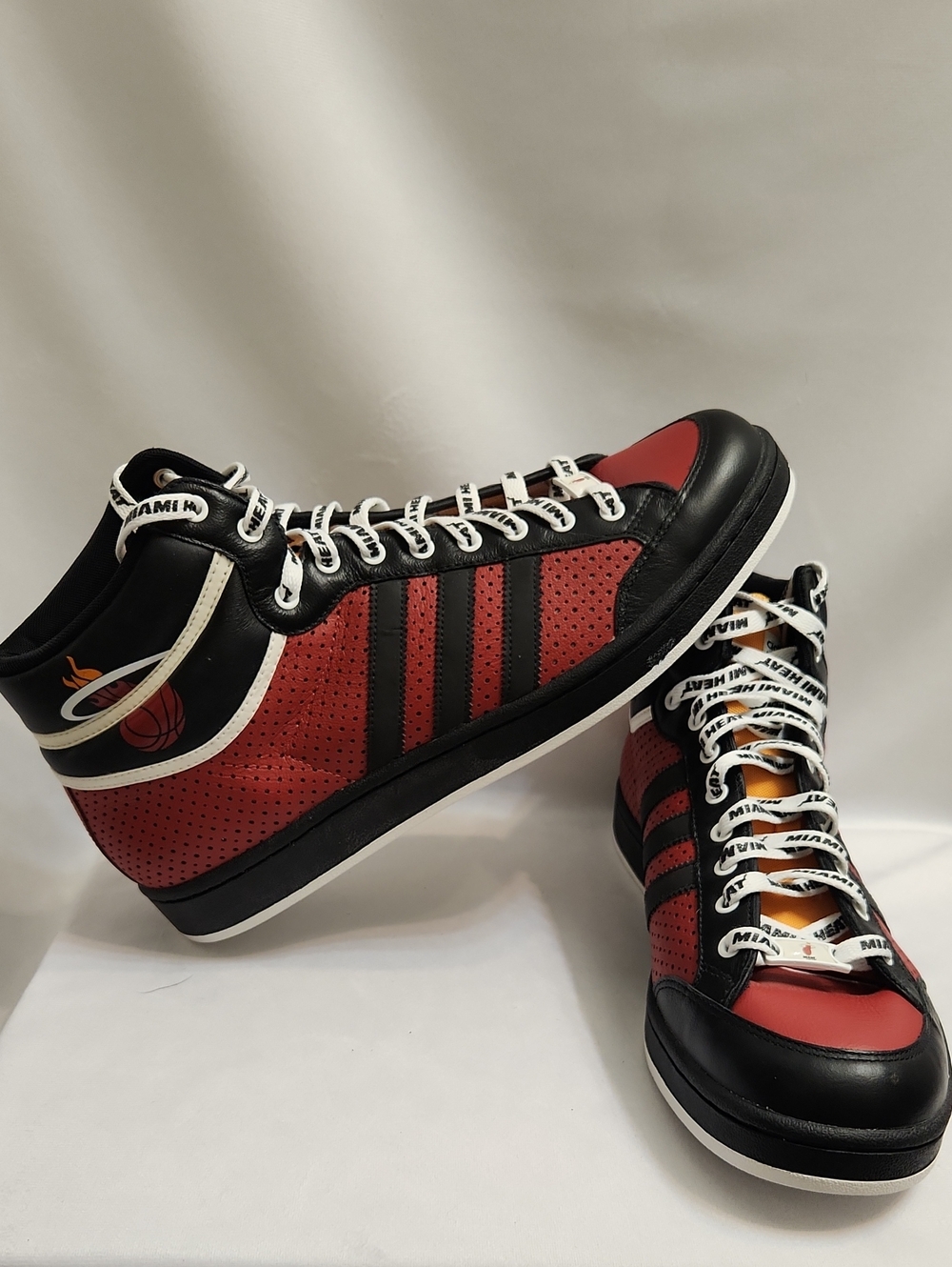 Adidas Custom Miami Heat High-Top Bed Black Basketball Sneakers (Size 11)